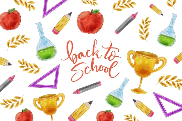 Back to school watercolor background