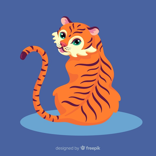 Free Vector back tiger