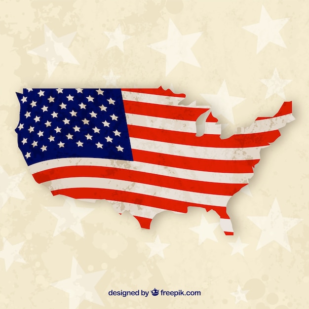 Background of american flag in vintage style