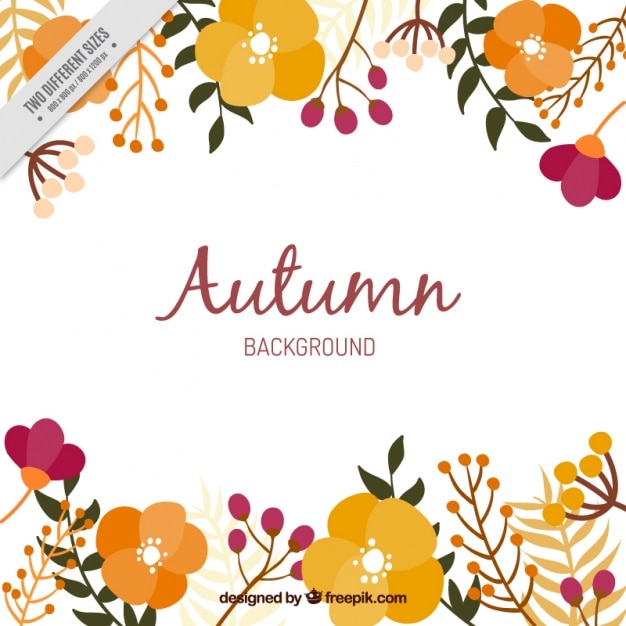 Free vector background of autumnal flowers