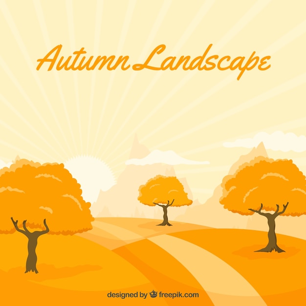 Free Vector background of beautiful autumnal landscape