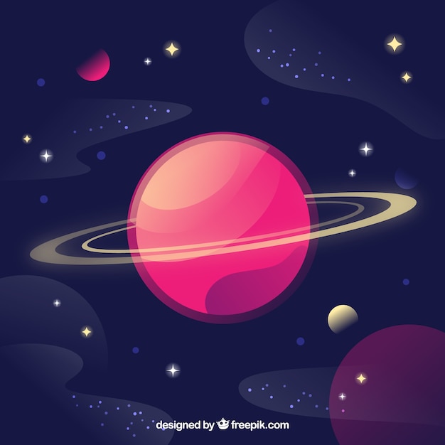 Background of beautiful planet and stars