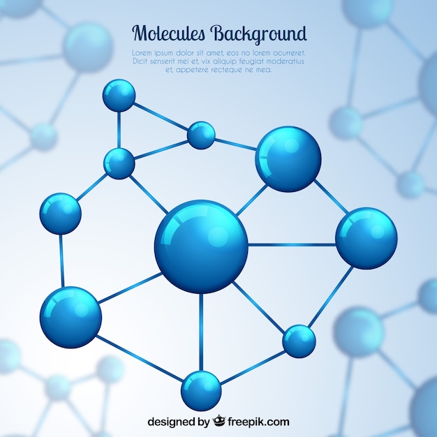 Background of blue molecular structure