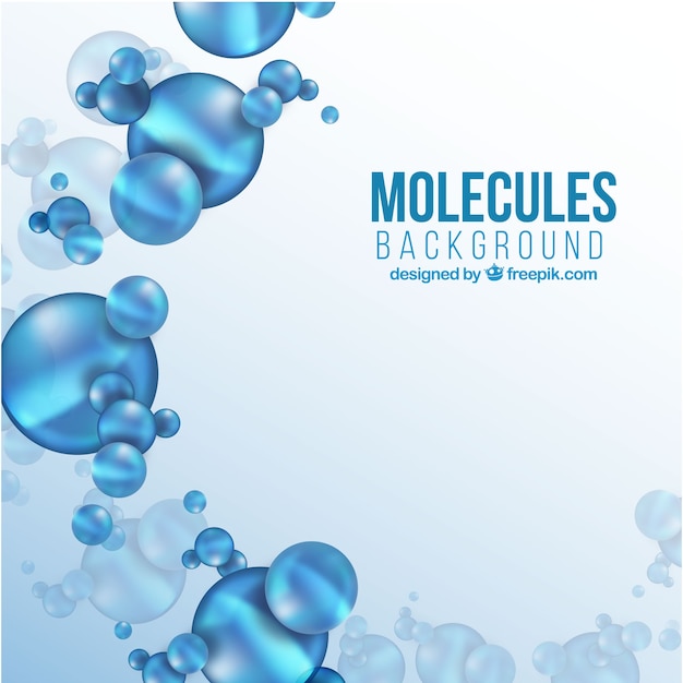 Free Vector background of blue molecules