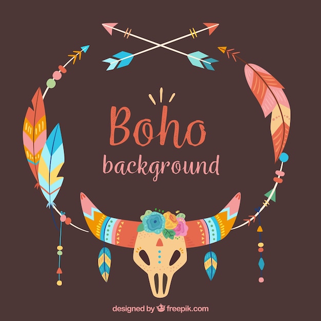 Background of boho ornamental elements