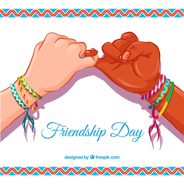 Free vector background of bracelets and hands joined