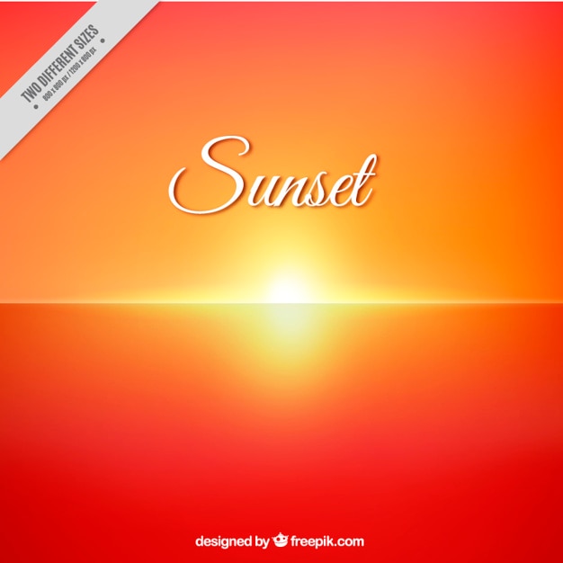 Free Vector background of bright sunset on the horizon