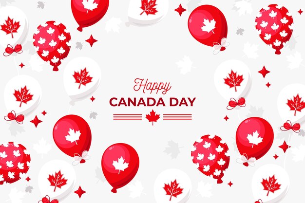 Background for canada day with balloons