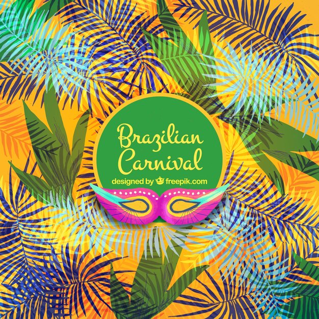 Background for carnival with leaves