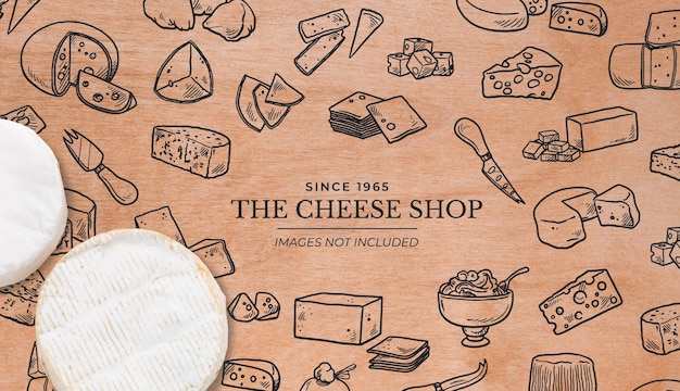 Free Vector background for cheese shop with wooden surface