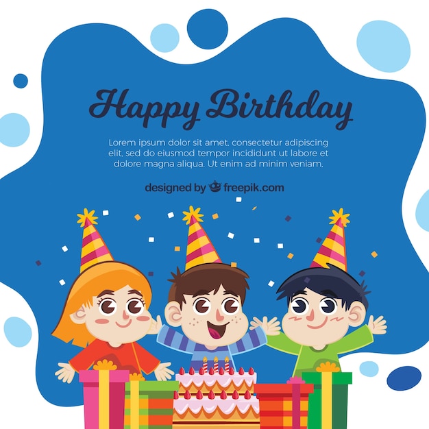 Background of children celebrating birthday