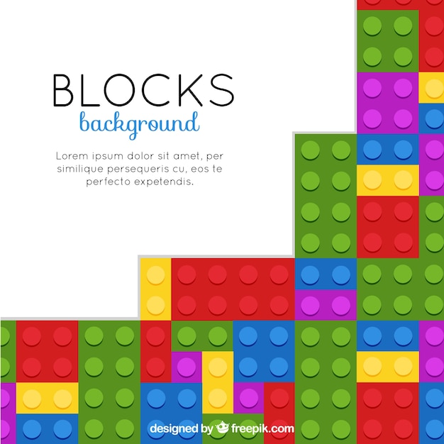 Free vector background of colorful blocks in flat design