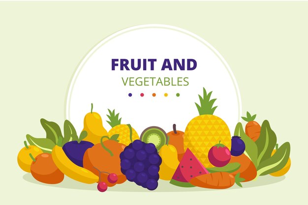 Background design fruit and vegetables