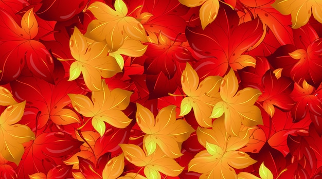 Free Vector background design template with red leaves