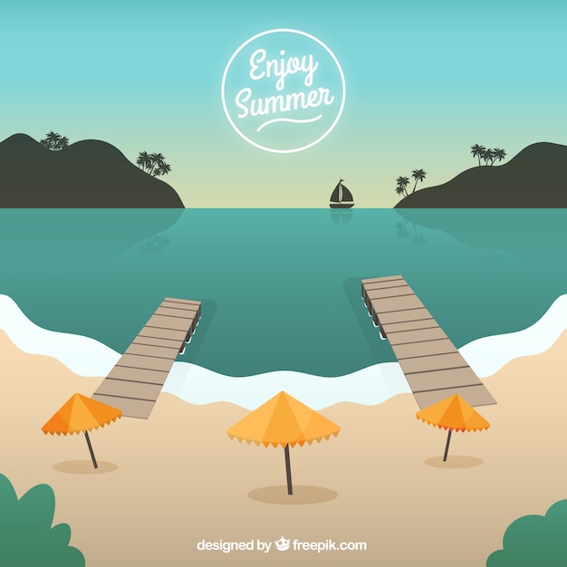 Free Vector background of enjoy summer