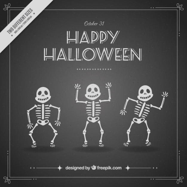 Free Vector background of enjoyable skeletons