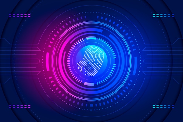 Free Vector background fingerprint neon