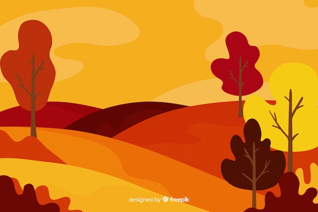 Background of flat autumn landscape