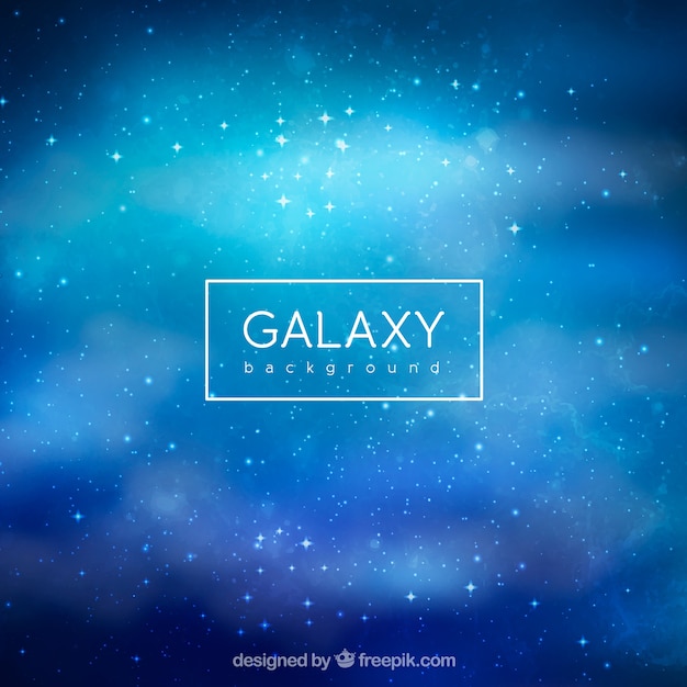 Background of galaxy in blue tones