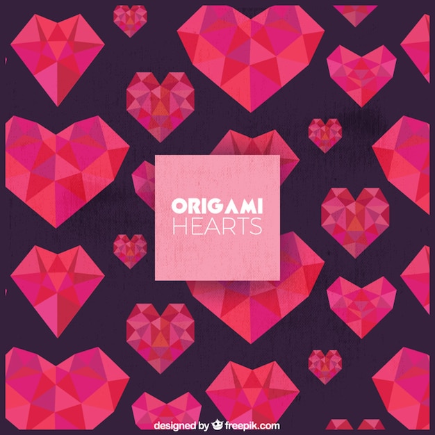 Free vector background of geometric hearts