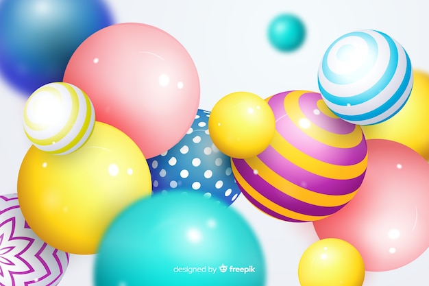 Background glossy plastic spheres realistic