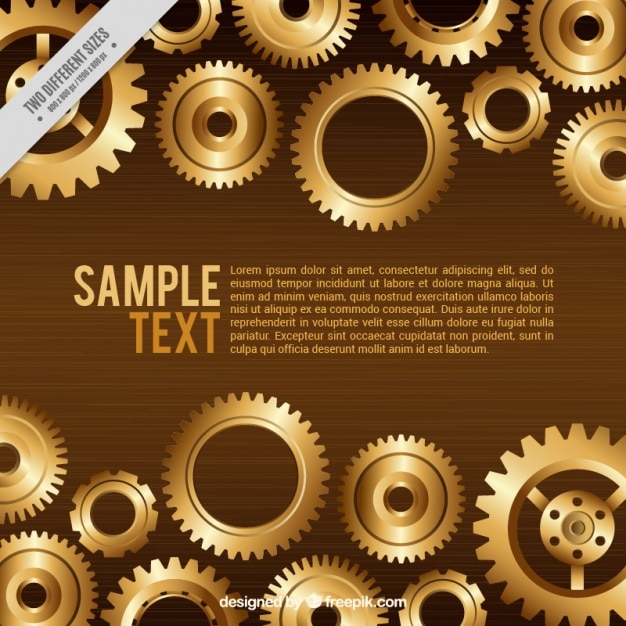 Free Vector background of golden gears