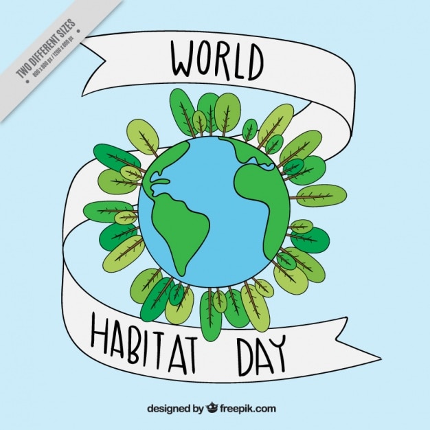 Free Vector background of hand drawn ecological world