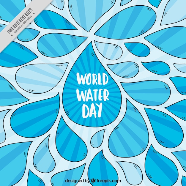 Free Vector background of hand drawn water droplets