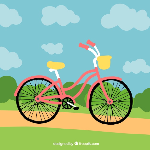 Background of hand painted bicycle in a park 