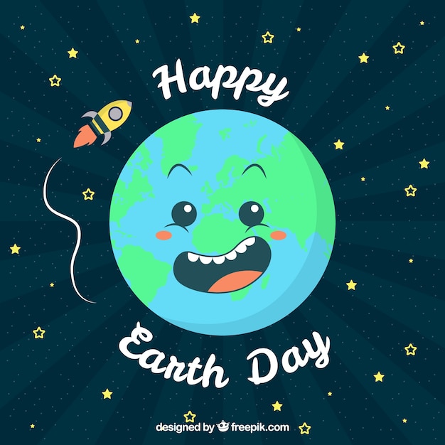 Free vector background happy earth day