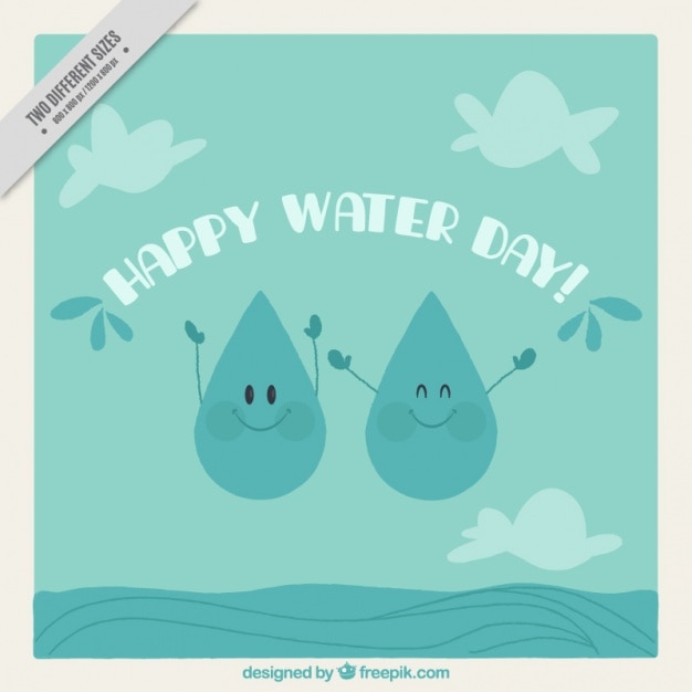 Free vector background of happy water day vintage