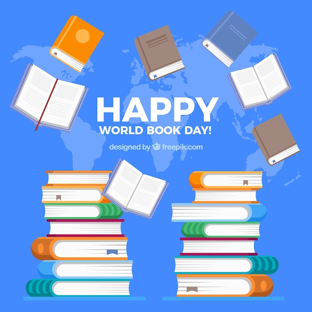 Free Vector background happy world book day