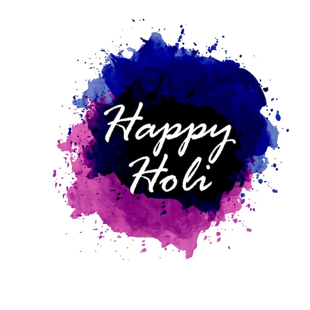 background for holi festival with violet watercolors