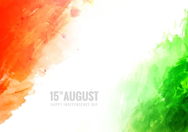 Background of indian flag in independence day watercolor texture