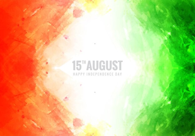 Background of indian flag in independence day watercolor texture