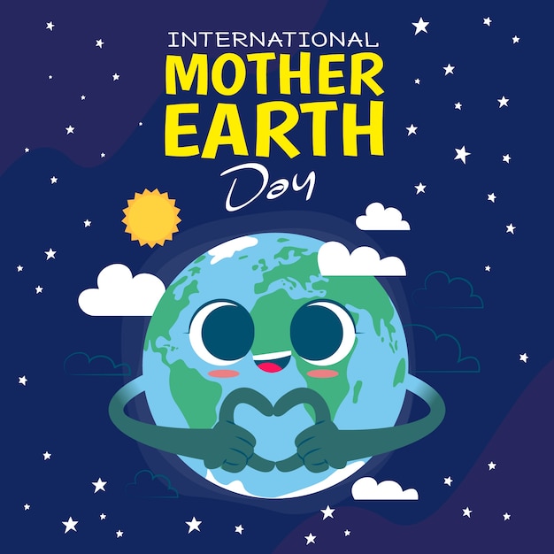 Background of intenational mother earth day in flat design