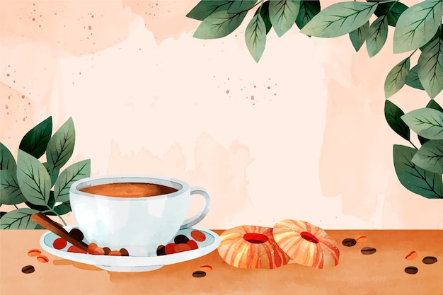 Free Vector background for international coffee day celebration