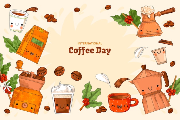 Background for international coffee day celebration