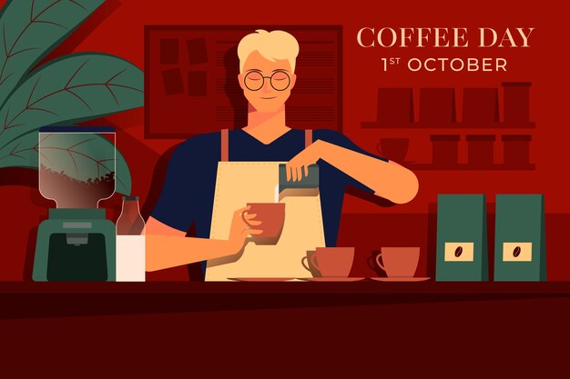 Background for international coffee day celebration