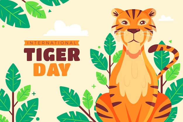 Free Vector background for international tiger day awareness