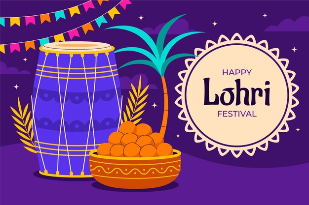 Background for lohri festival celebration