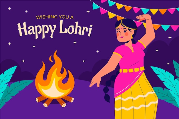 Background for lohri festival celebration