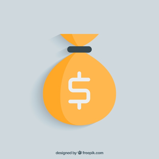 Background of money bag in flat design