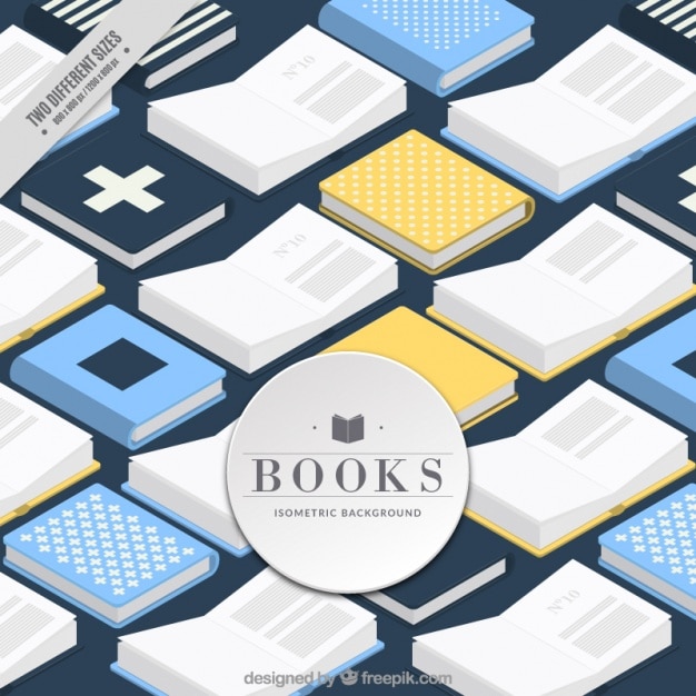 Free Vector background of open and closed books in isometric style