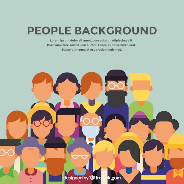 Background of people in flat design