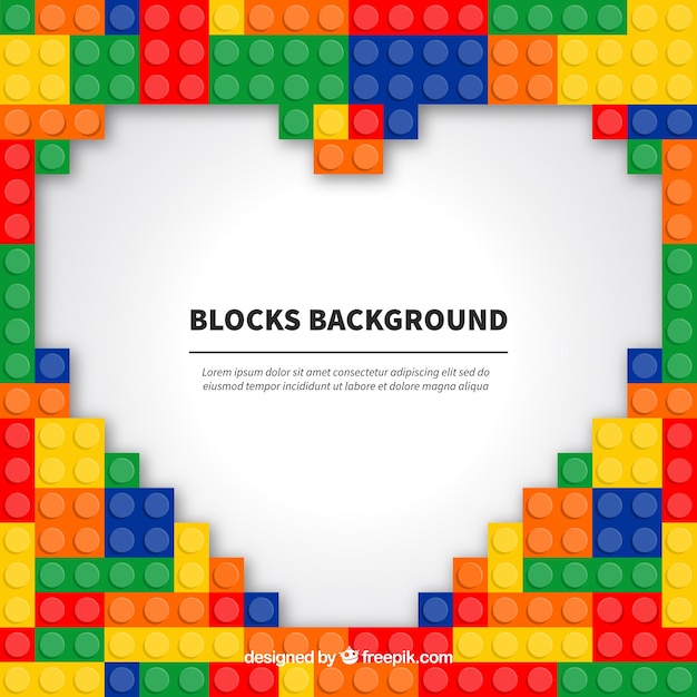 Free Vector background of plastic pieces forming a heart