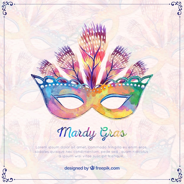 Free Vector background of pretty and elegant watercolor mask