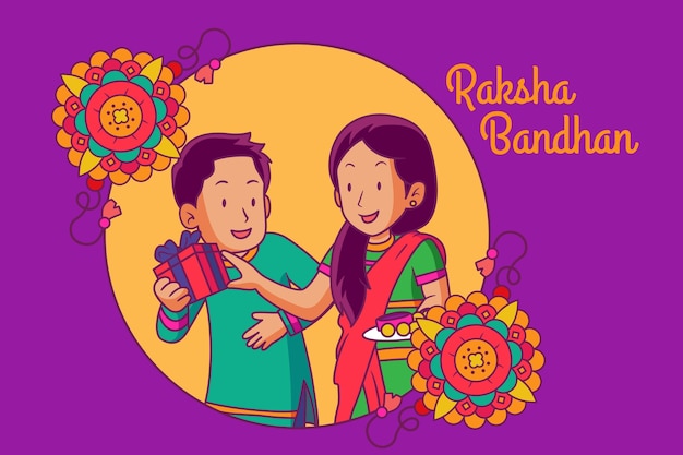 Free Vector background for raksha bandhan festival celebration