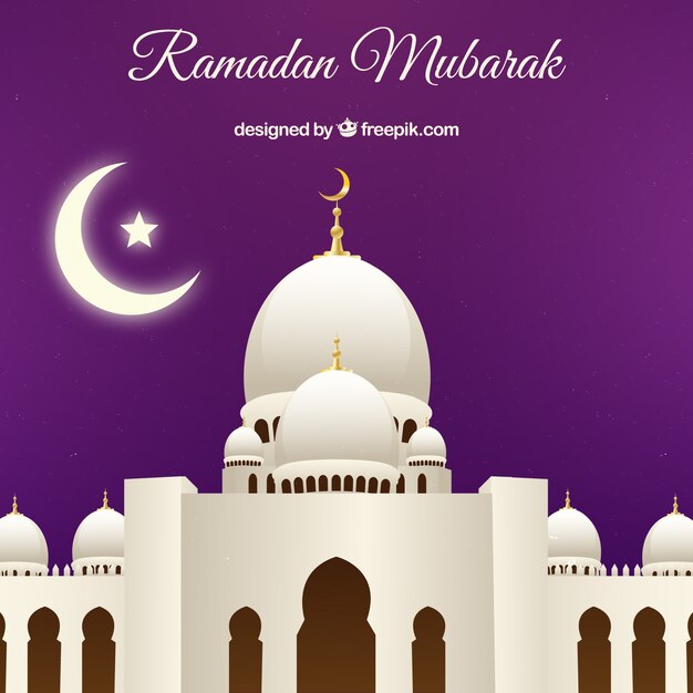 Background of ramadan white mosque