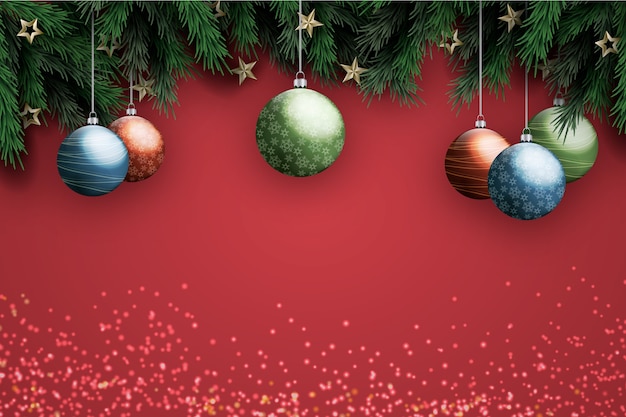 Free Vector background realistic decoration christmas